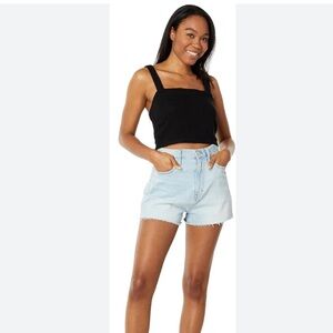 MADEWELL BREEZEWOVEN ABBIE CROP TOP SIZE SMALL BLACK